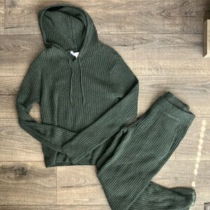 Fall Two Piece Set Hoodie with Cozy Leggings Size Medium